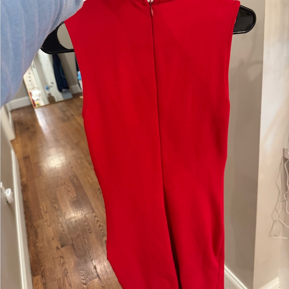 Lulu's Red Ruched Halter Bodycon Mini - Picture 4 of 4